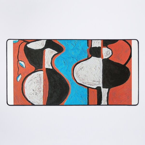 Item preview, Abstract Cubist Figures Red Blue Painting designed and sold by colinterrell.