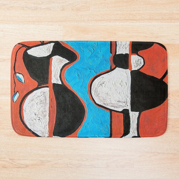 Item preview, Abstract Cubist Figures Red Blue Painting designed and sold by colinterrell.