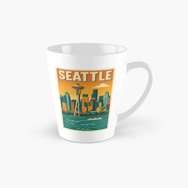 Item preview, Retro Pop Art Poster Illustration of Seattle | Bold Emerald City Print with Space Needle, Mount Rainier & Puget Sound Skyline | Vintage Pacific Northwest Wall Art Decor designed and sold by PaintedPixels01.