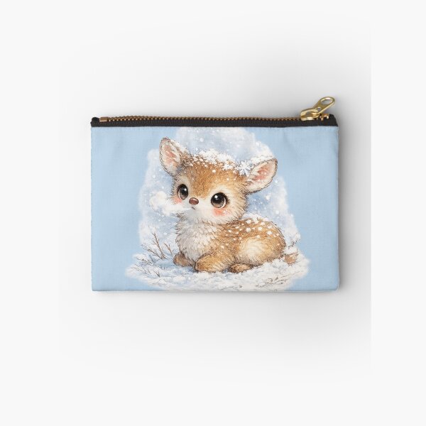 Item preview, Kawaii Woodland Deer in Snow Watercolor Cute Winter Forest Animal Illustration designed and sold by MagicMakerPh.