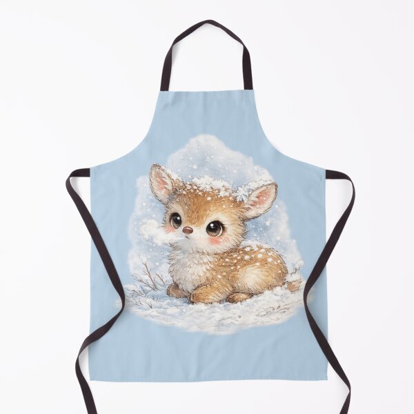 Item preview, Kawaii Woodland Deer in Snow Watercolor Cute Winter Forest Animal Illustration designed and sold by MagicMakerPh.