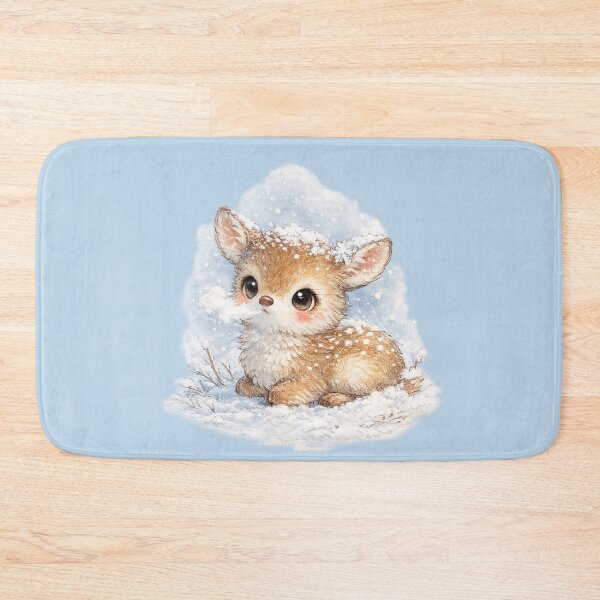 Item preview, Kawaii Woodland Deer in Snow Watercolor Cute Winter Forest Animal Illustration designed and sold by MagicMakerPh.