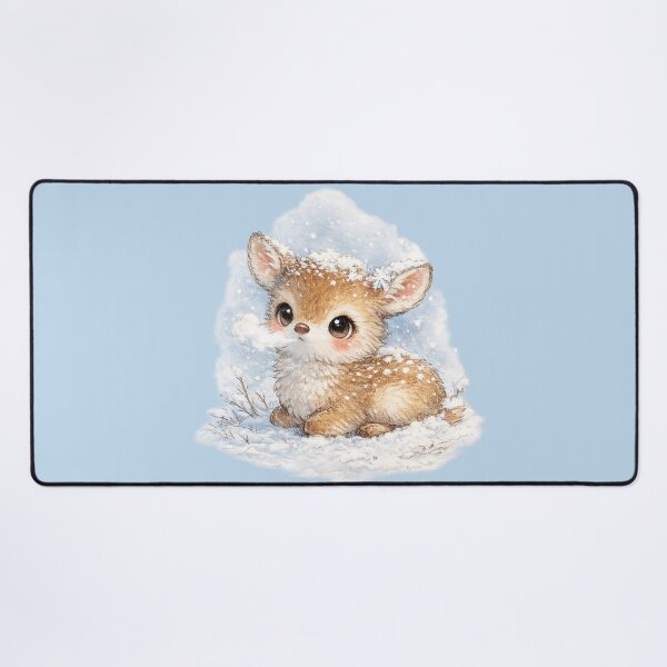 Item preview, Kawaii Woodland Deer in Snow Watercolor Cute Winter Forest Animal Illustration designed and sold by MagicMakerPh.