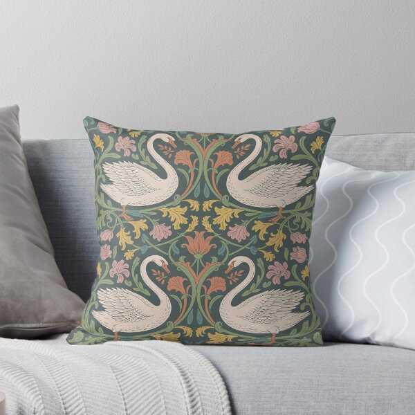 Item preview, William Morris Art Nouveau Swan Pattern | Vintage Botanical Seamless Wallpaper & Textile Design designed and sold by Tamas Das.