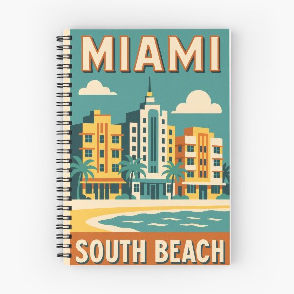Item preview, Retro Pop Art Poster Illustration of Miami Beach South Beach | Bold Art Deco District Print with Ocean Drive, Palm Trees & Neon Coastal Vibes | Vintage Florida Wall Art Decor designed and sold by PaintedPixels01.