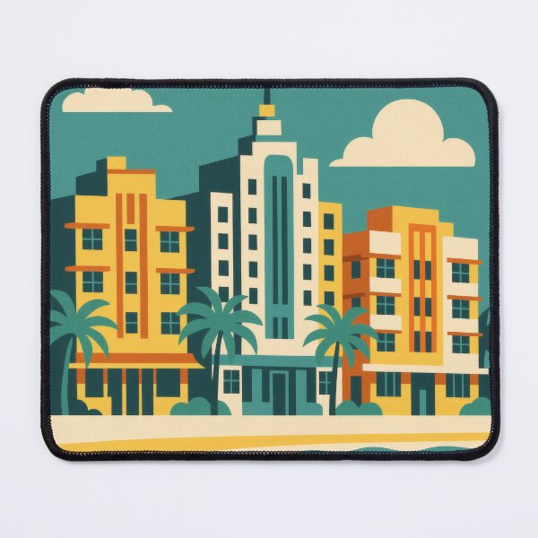 Item preview, Retro Pop Art Poster Illustration of Miami Beach South Beach | Bold Art Deco District Print with Ocean Drive, Palm Trees & Neon Coastal Vibes | Vintage Florida Wall Art Decor designed and sold by PaintedPixels01.