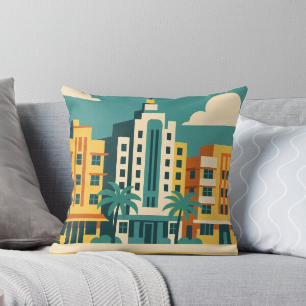Item preview, Retro Pop Art Poster Illustration of Miami Beach South Beach | Bold Art Deco District Print with Ocean Drive, Palm Trees & Neon Coastal Vibes | Vintage Florida Wall Art Decor designed and sold by PaintedPixels01.