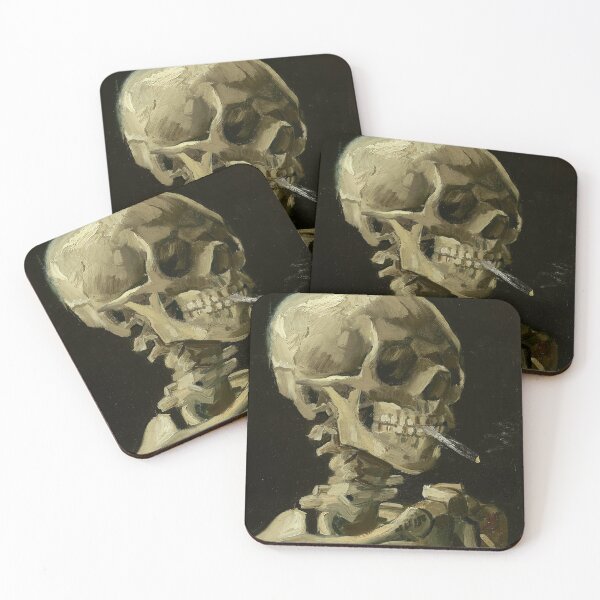 Item preview, Van Gogh Skeleton Smoking Cigarette Painting  designed and sold by colinterrell.