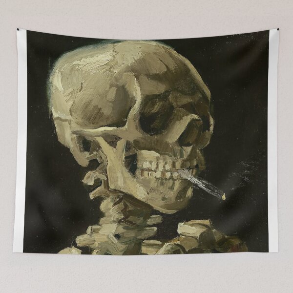 Item preview, Van Gogh Skeleton Smoking Cigarette Painting  designed and sold by colinterrell.