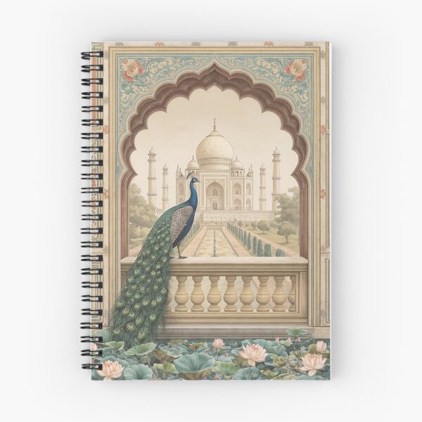 Item preview, Mughal Luxury Decor | Indian Peacock at the Taj Mahal | Regal Palace Illustration | Vintage Heritage Wall Art | Elegant Lotus Garden Print | Royal Indian Gift designed and sold by RSDigitalPrintDesign.