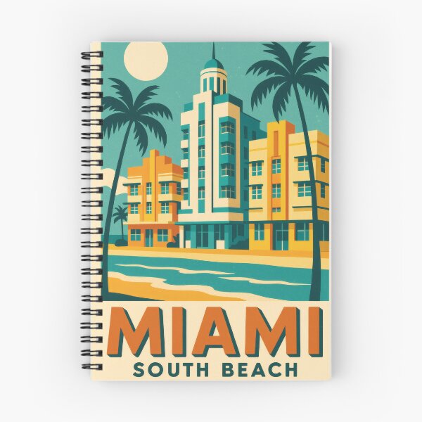 Item preview, Retro Pop Art Poster Illustration of Miami Beach South Beach | Bold Art Deco District Print with Ocean Drive, Palm Trees & Neon Coastal Vibes | Vintage Florida Wall Art Decor designed and sold by PaintedPixels01.