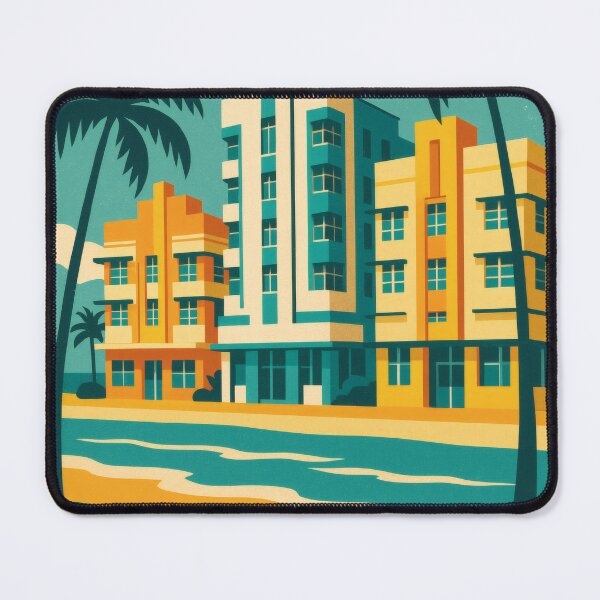 Item preview, Retro Pop Art Poster Illustration of Miami Beach South Beach | Bold Art Deco District Print with Ocean Drive, Palm Trees & Neon Coastal Vibes | Vintage Florida Wall Art Decor designed and sold by PaintedPixels01.