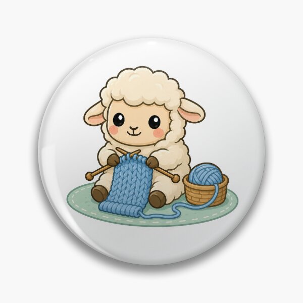 Item preview, Cozy Knitting Sheep Sticker designed and sold by PawsGiggles.