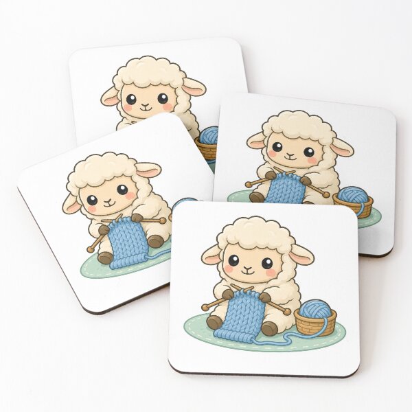Item preview, Cozy Knitting Sheep Sticker designed and sold by PawsGiggles.