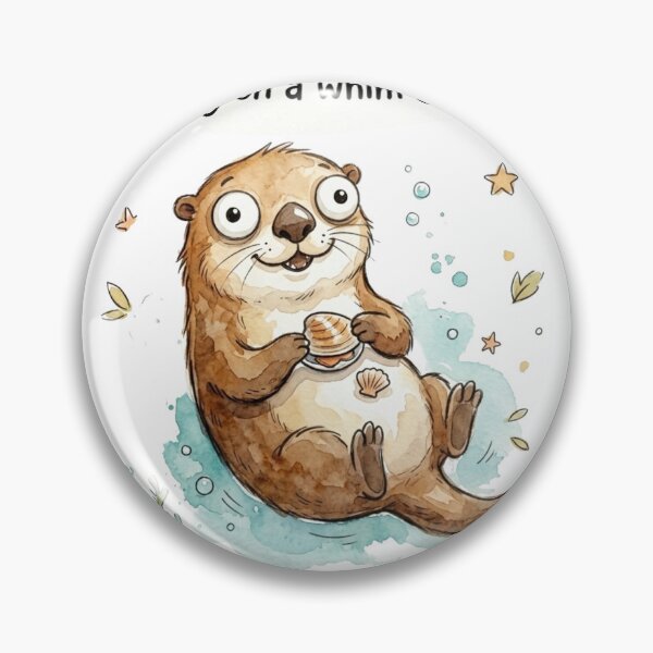 Item preview, Funny Otter Meme - Floating On A Whim And A Clam Cartoon designed and sold by DreamyBrushArt.