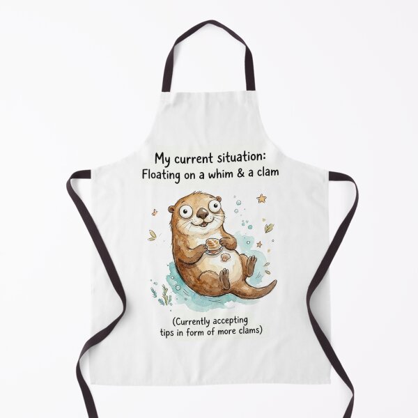 Item preview, Funny Otter Meme - Floating On A Whim And A Clam Cartoon designed and sold by DreamyBrushArt.