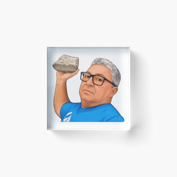 Artikelvorschau, Meme-Sticker mit Steinwurf-Motiv | Lustiges Reaktions-Meme | Viral-Meme-Sticker entworfen und verkauft von nishaaa2111.