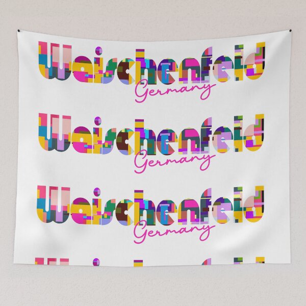 Item preview, Waischenfeld, Germany, Vibrant Abstract City Typography Art designed and sold by Wanderful-roads.