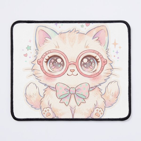 Item preview, Cute Pastel Kitten with Glasses Sticker designed and sold by dulcemaribella.