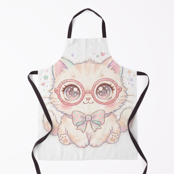 Item preview, Cute Pastel Kitten with Glasses Sticker designed and sold by dulcemaribella.