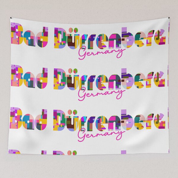 Item preview, Bad Dürrenberg, Germany, Vibrant Abstract City Typography Art designed and sold by Wanderful-roads.