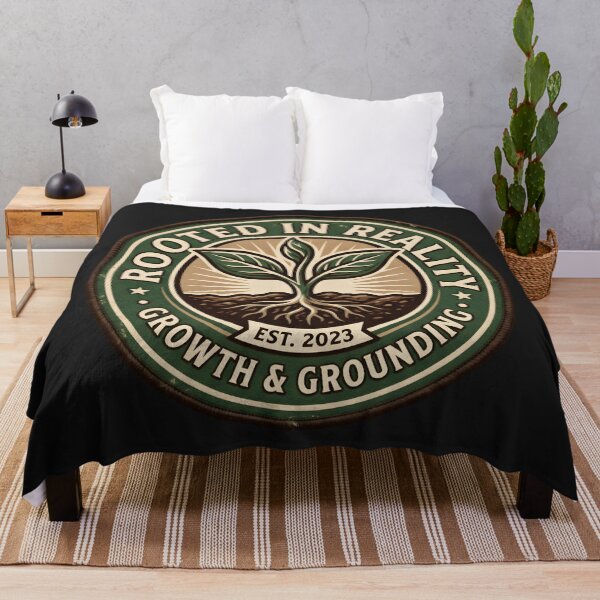 Item preview, Rooted In Reality Growth Grounding Badge designed and sold by SplashTastic.