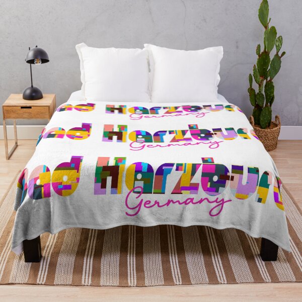 Item preview, Bad Harzburg, Germany, Vibrant Abstract City Typography Art designed and sold by Wanderful-roads.