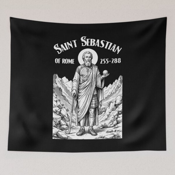 Item preview, Field Hockey Player Vintage Patron Saint Sebastian designed and sold by GrandeDuc.
