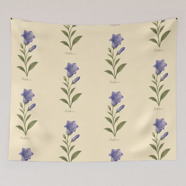 Item preview, Vintage Bellflower Botanical Illustration Print designed and sold by NuvoraNest.
