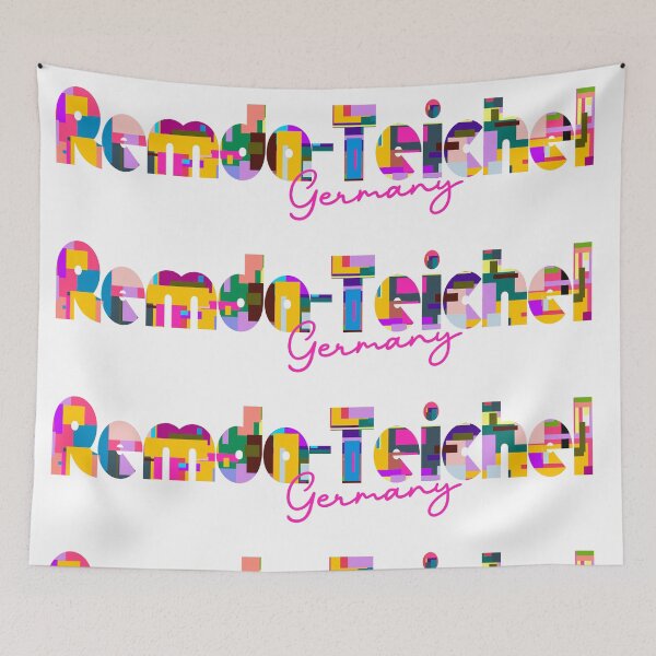 Item preview, Remda-Teichel, Germany, Vibrant Abstract City Typography Art designed and sold by Wanderful-roads.