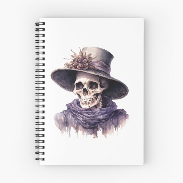 Item preview, Gothic Watercolor Skull in Vintage Victorian Floral Hat Art designed and sold by KLSRAJ.