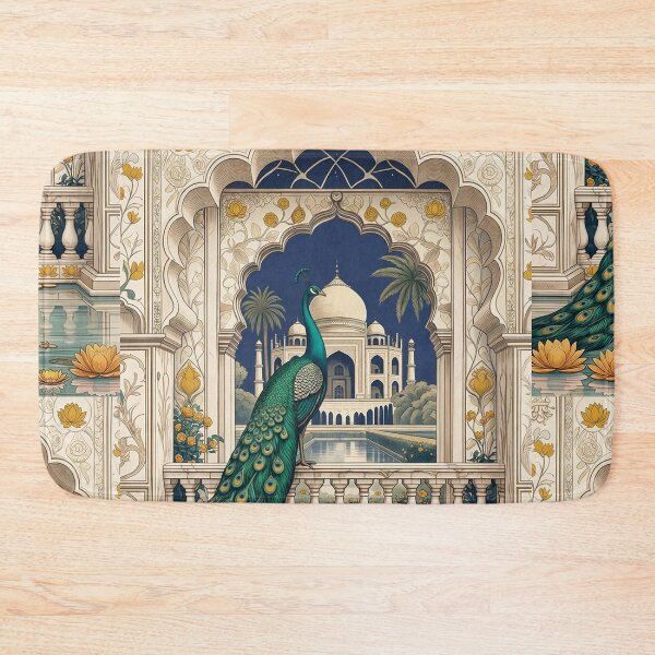 Item preview, Mughal Luxury Decor for Living Room | Taj Mahal Peacock Wall Art | Royal Indian Gift | Elegant Bedroom Print | Vintage Heritage Decor designed and sold by RSDigitalPrintDesign.