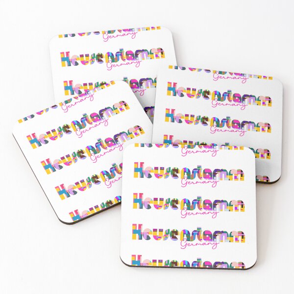 Item preview, Heusenstamm, Germany, Vibrant Abstract City Typography Art designed and sold by Wanderful-roads.