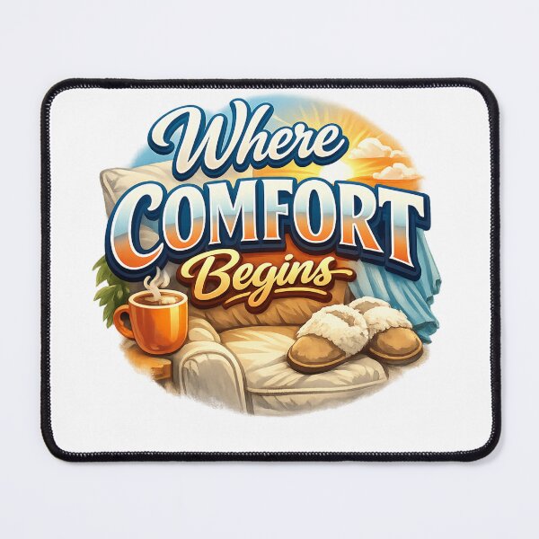 Item preview, Where Comfort Begins Cozy Comfort T‑Shirt Design designed and sold by EdgeSphere.