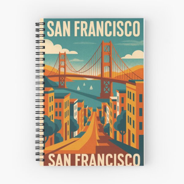 Item preview, Retro Pop Art Poster Illustration of San Francisco | Bold Golden Gate Bridge City Print with Painted Ladies, Cable Cars & Bay Skyline | Vintage California Travel Wall Art Decor designed and sold by PaintedPixels01.