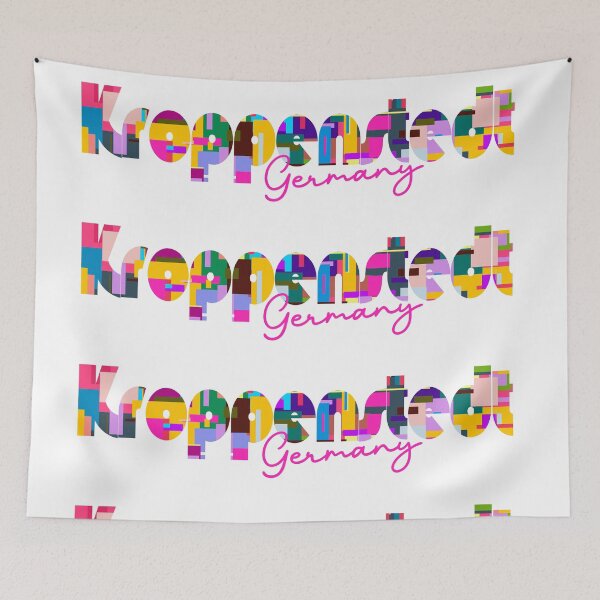 Item preview, Kroppenstedt, Germany, Vibrant Abstract City Typography Art designed and sold by Wanderful-roads.