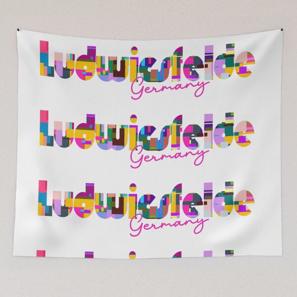 Item preview, Ludwigsfelde, Germany, Vibrant Abstract City Typography Art designed and sold by Wanderful-roads.