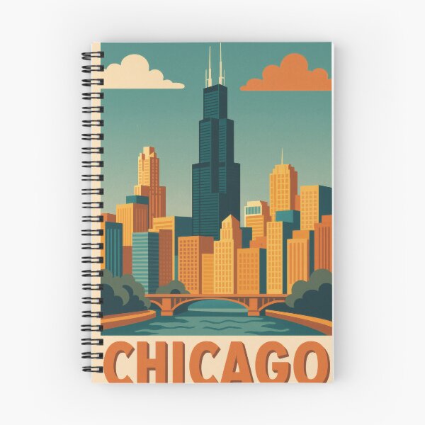 Item preview, Retro Pop Art Poster Illustration of Chicago | Bold Windy City Print with Willis Tower, Cloud Gate & Chicago River Skyline | Vintage American Travel Wall Art Decor designed and sold by PaintedPixels01.
