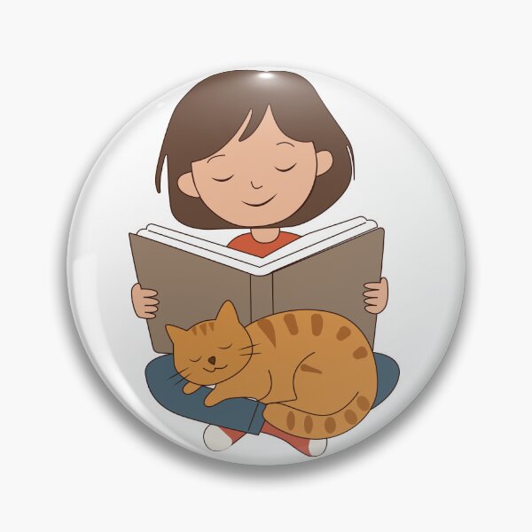 Item preview, Cozy Reading Time with Cat - Bookworm Girl designed and sold by TatinkaArtskill.