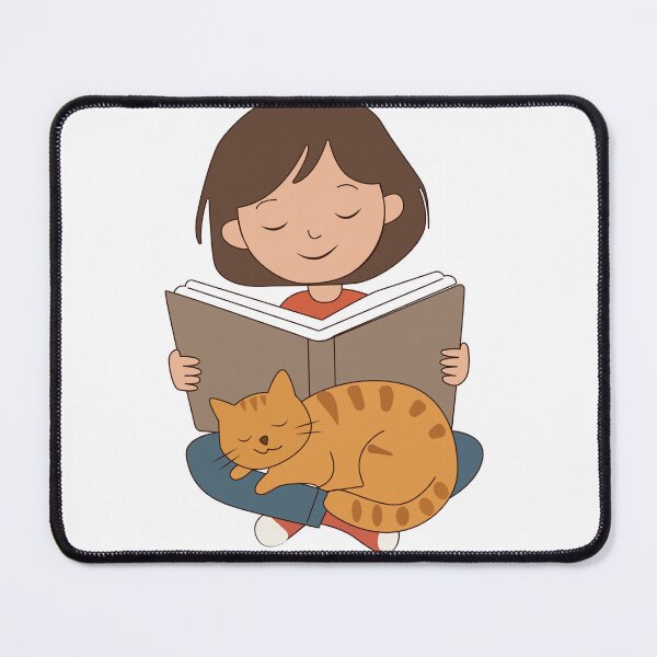 Item preview, Cozy Reading Time with Cat - Bookworm Girl designed and sold by TatinkaArtskill.