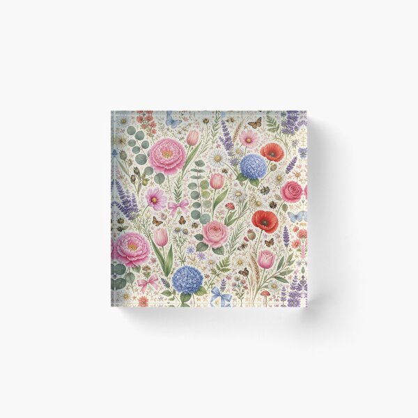Item preview, Seamless Botanical Wildflower Pattern with Peonies, Roses, Lavender & Eucalyptus Floral Design designed and sold by craftnthreads.