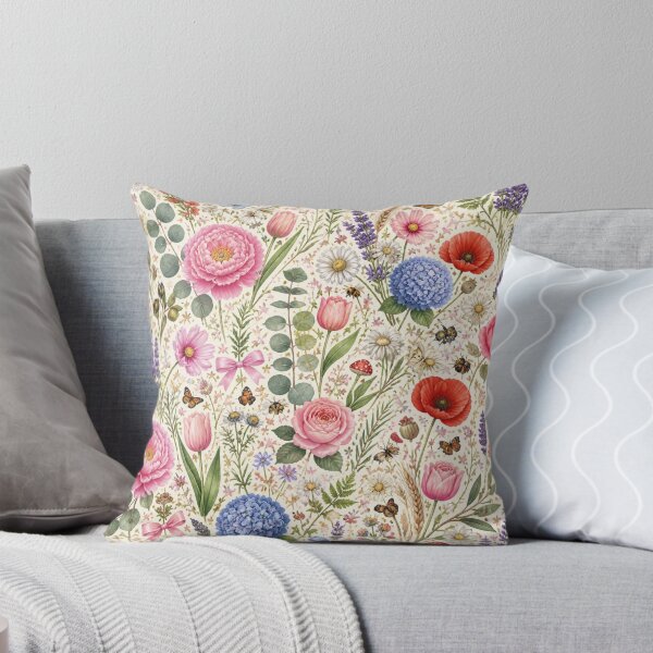 Item preview, Seamless Botanical Wildflower Pattern with Peonies, Roses, Lavender & Eucalyptus Floral Design designed and sold by craftnthreads.