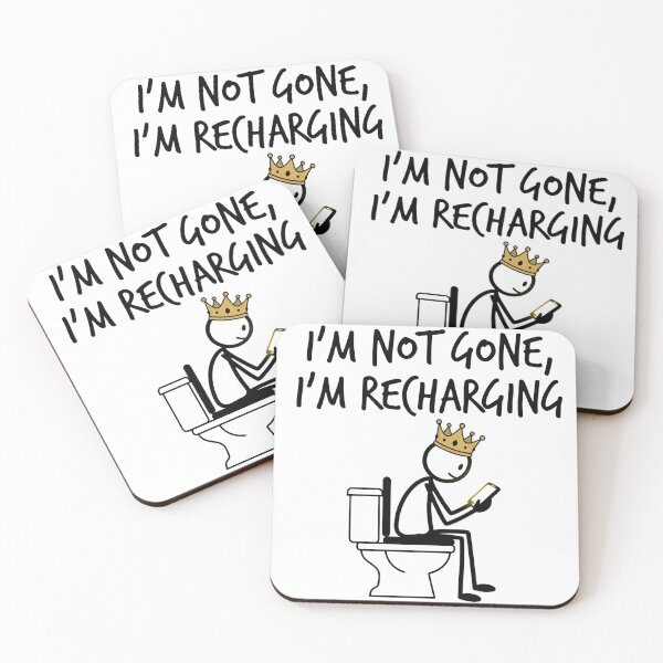 Item preview, I'm Not Gone I'm Recharging - Funny Toilet Stickman designed and sold by Custom3DPrints.