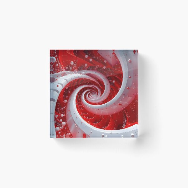 Item preview, Intricate Red and White Spiral designed and sold by Vicky Brago-Mitchell®.