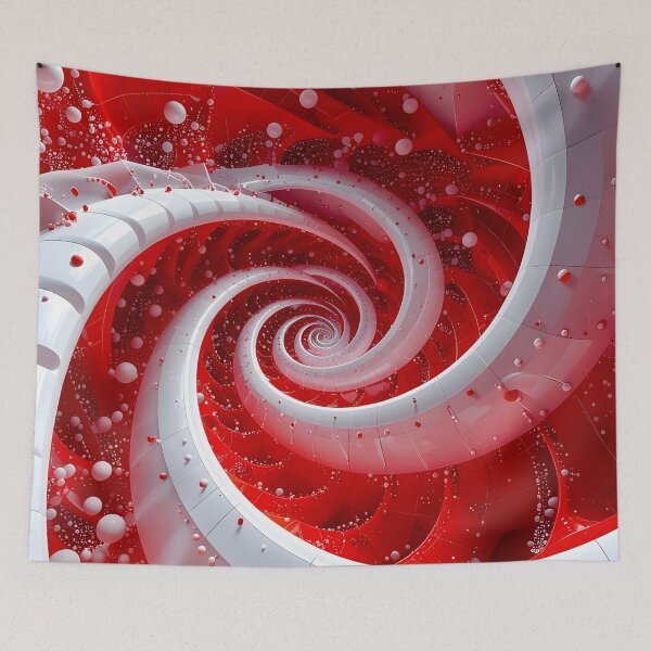 Item preview, Intricate Red and White Spiral designed and sold by Vicky Brago-Mitchell®.