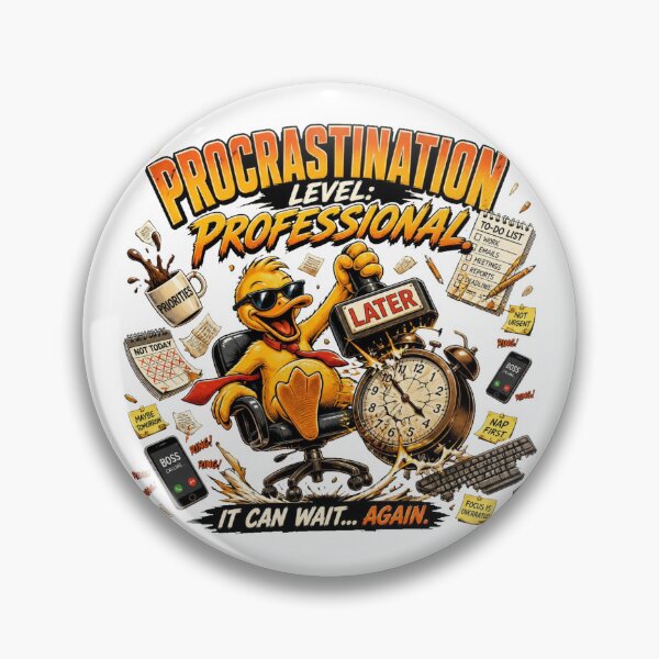 Item preview, Procrastination Level: Professional – Sarcastic Duck Office Chaos Comic designed and sold by Cavalier-org.