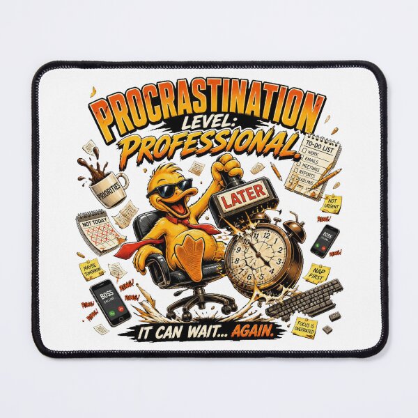 Item preview, Procrastination Level: Professional – Sarcastic Duck Office Chaos Comic designed and sold by Cavalier-org.