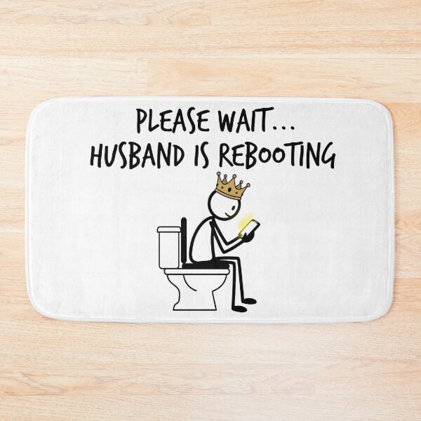 Item preview, Husband Is Rebooting - Funny Toilet Stickman Gift designed and sold by Custom3DPrints.