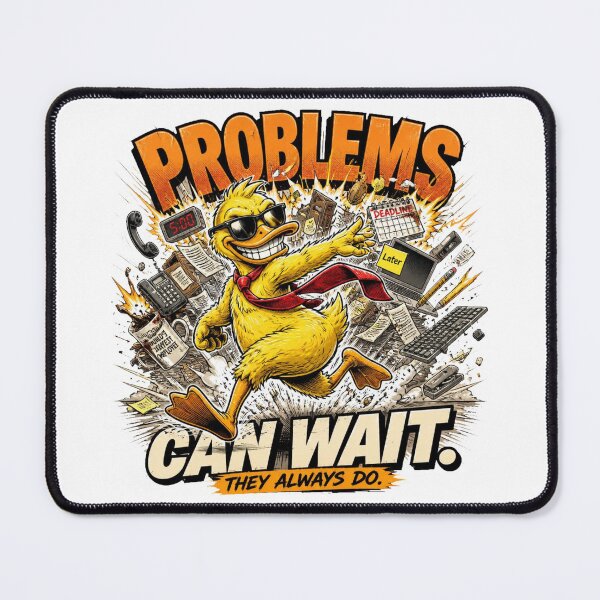 Item preview, Problems Can Wait – Funny Sarcastic Duck Comic designed and sold by Cavalier-org.