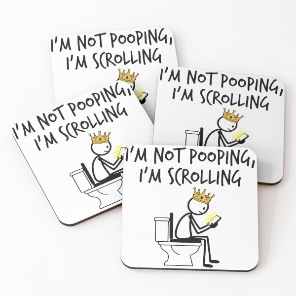 Item preview, I'm Not Pooping I'm Scrolling - Funny Toilet Stickman designed and sold by Custom3DPrints.
